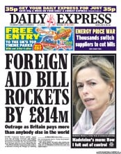 Daily Express (UK) Newspaper Front Page for 14 June 2011