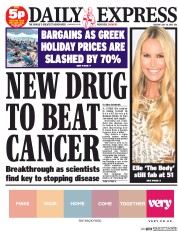 Daily Express Newspaper Front Page (UK) for 14 July 2015