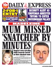 Daily Express Newspaper Front Page (UK) for 15 October 2013