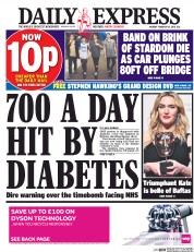 Daily Express (UK) Newspaper Front Page for 15 February 2016