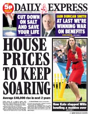 Daily Express Newspaper Front Page (UK) for 15 April 2014