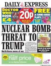 Daily Express (UK) Newspaper Front Page for 15 April 2017