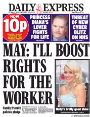 Daily Express (UK) Newspaper Front Page for 15 May 2017