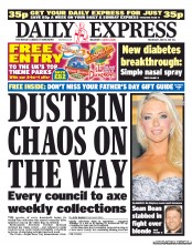 Daily Express (UK) Newspaper Front Page for 15 June 2011