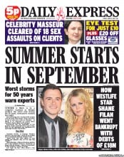 Daily Express (UK) Newspaper Front Page for 15 June 2012