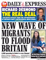 Daily Express (UK) Newspaper Front Page for 15 June 2015