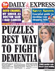 Daily Express Newspaper Front Page (UK) for 15 July 2014