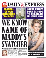 Daily Express Newspaper Front Page (UK) for 16 October 2013