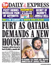Daily Express Newspaper Front Page (UK) for 16 November 2012