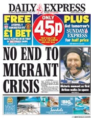 Daily Express (UK) Newspaper Front Page for 16 January 2016