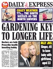 Daily Express Newspaper Front Page (UK) for 16 April 2015