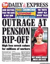 Daily Express Newspaper Front Page (UK) for 16 July 2012