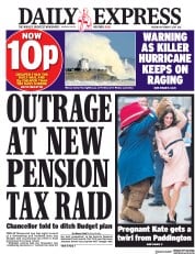 Daily Express (UK) Newspaper Front Page for 17 October 2017