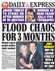 Daily Express (UK) Newspaper Front Page for 17 November 2014