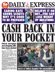 Daily Express Newspaper Front Page (UK) for 17 December 2014