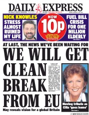 Daily Express (UK) Newspaper Front Page for 17 January 2017