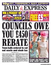 Daily Express Newspaper Front Page (UK) for 17 June 2011