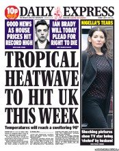 Daily Express Newspaper Front Page (UK) for 17 June 2013