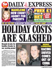 Daily Express (UK) Newspaper Front Page for 17 June 2014