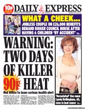 Daily Express Newspaper Front Page (UK) for 17 July 2013