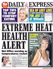 Daily Express (UK) Newspaper Front Page for 17 July 2014