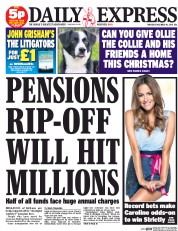 Daily Express Newspaper Front Page (UK) for 18 December 2014