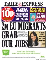 Daily Express (UK) Newspaper Front Page for 18 February 2016