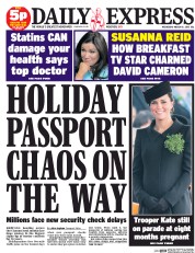Daily Express (UK) Newspaper Front Page for 18 March 2015