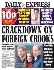 Daily Express (UK) Newspaper Front Page for 18 April 2017