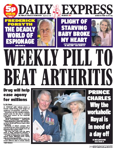 Daily Express Newspaper Front Page (UK) for 19 October 2015