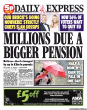 Daily Express Newspaper Front Page (UK) for 19 November 2012