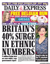 Daily Express (UK) Newspaper Front Page for 19 May 2011