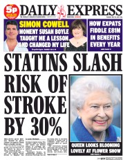 Daily Express Newspaper Front Page (UK) for 19 May 2015