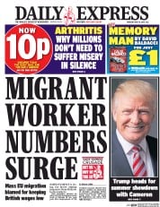 Daily Express (UK) Newspaper Front Page for 19 May 2016