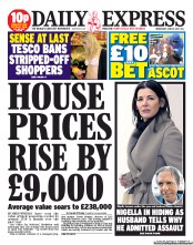 Daily Express (UK) Newspaper Front Page for 19 June 2013