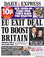 Daily Express (UK) Newspaper Front Page for 19 June 2017