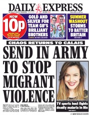 Daily Express (UK) Newspaper Front Page for 19 August 2016