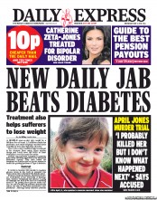 Daily Express Newspaper Front Page (UK) for 1 May 2013