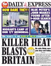 Daily Express Newspaper Front Page (UK) for 1 July 2015