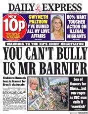 Daily Express (UK) Newspaper Front Page for 1 September 2017
