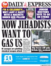 Daily Express (UK) Newspaper Front Page for 20 November 2015