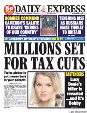 Daily Express (UK) Newspaper Front Page for 20 February 2015