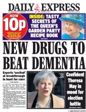 Daily Express (UK) Newspaper Front Page for 20 April 2017