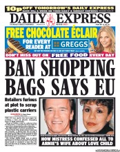 Daily Express (UK) Newspaper Front Page for 20 May 2011