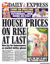 Daily Express (UK) Newspaper Front Page for 20 June 2012