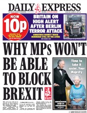 Daily Express (UK) Newspaper Front Page for 21 December 2016
