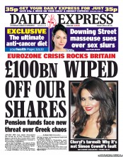 Daily Express (UK) Newspaper Front Page for 21 June 2011