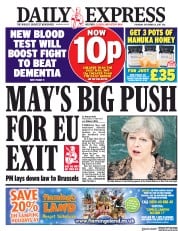 Daily Express (UK) Newspaper Front Page for 21 September 2017