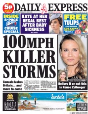 Daily Express Newspaper Front Page (UK) for 22 October 2014