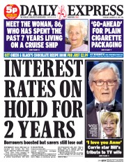 Daily Express (UK) Newspaper Front Page for 22 January 2015